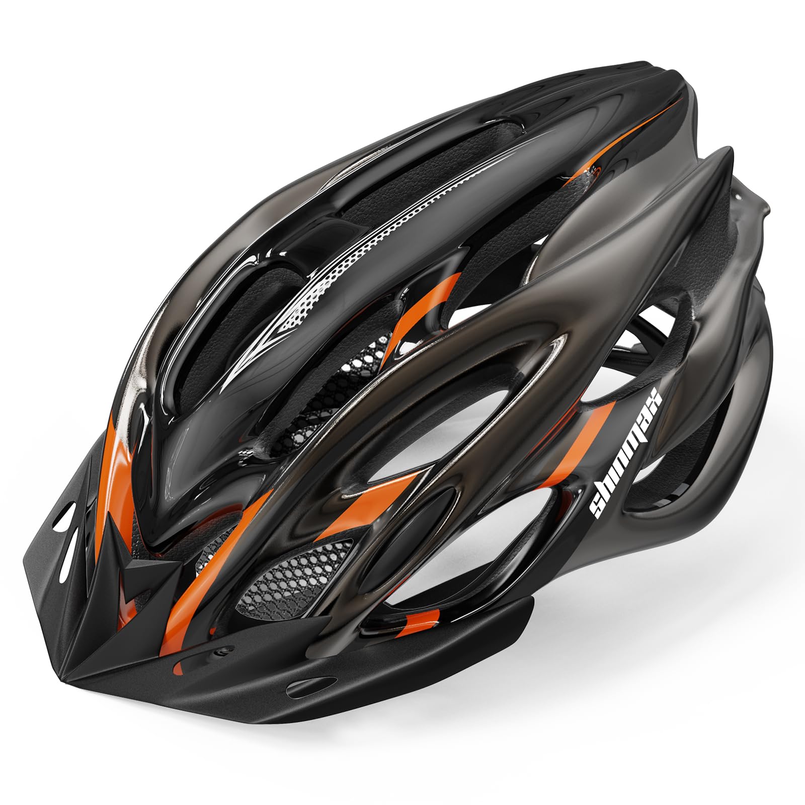 Bike Helmet with LED Light Detachable Visor Storage Backpack, Shinmax Adult Bike Helmet Men Women Cycle Helmet Lightweight Adjustable Bicycle helmet Specialized for Mountain Road Bike Helmet 57-62CM
