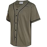 Pullonsy Blank Baseball Jersey for Men Women Full Button Up Short Sleeves Shirts Hip Hop Hipster Sports Uniforms