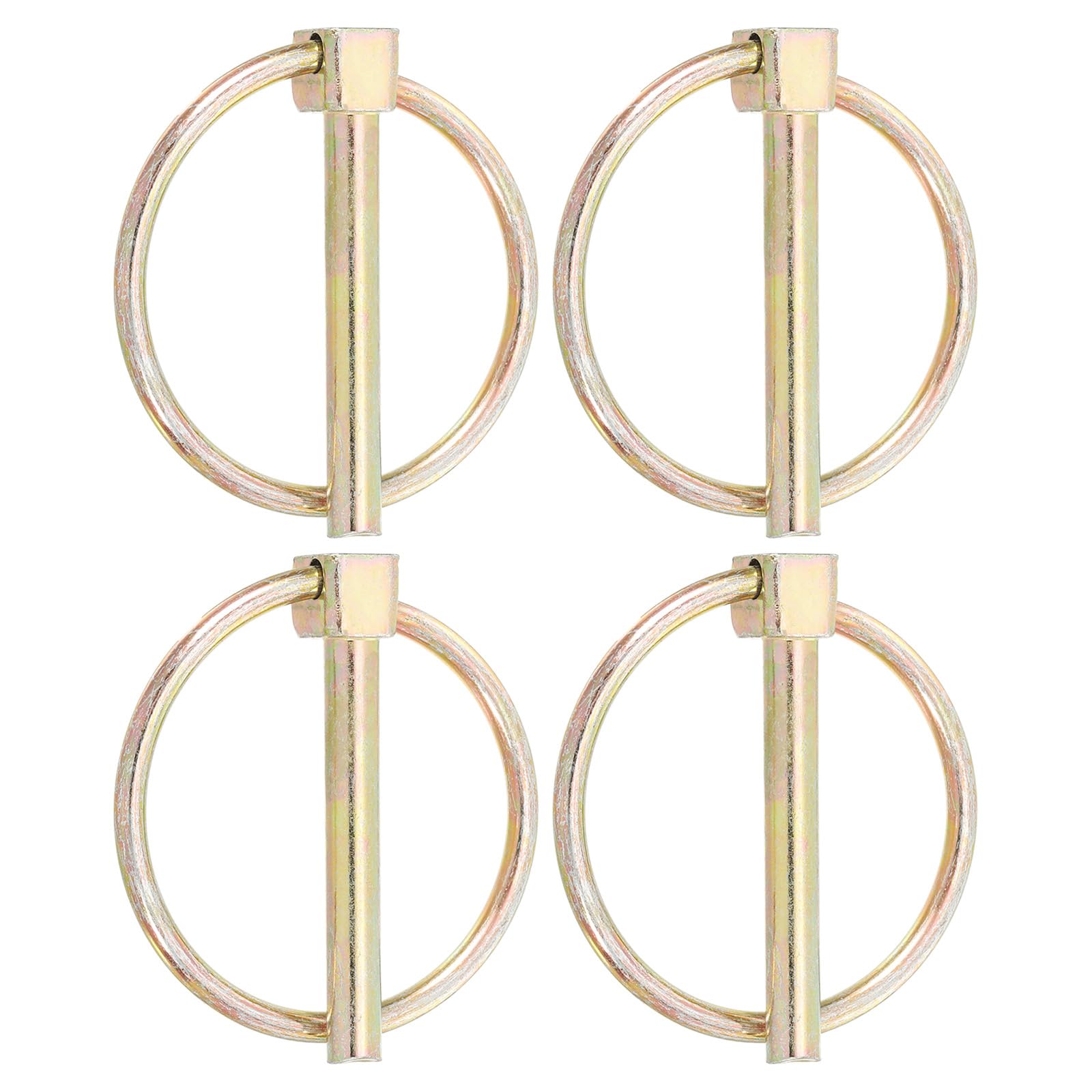 PATIKIL 1/4 x 1.65" Linch Pin, 4 Pcs Lynch Pin Assortment Kit Shaft Lock Pin Clips Hardware Pins with Ring for Farm Tractor Trailer Carriages (6x42mm)