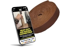 TOFL Leather Strap for Crafts & Jewelry | 72 Long × 5/8" Wide × 1/8" Thick (7-8oz) | Genuine Leather Strips for Crafts, Projects or Repairs - Medium Brown