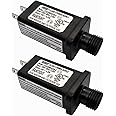 24V LED Transformer LED Controller Class 2 Power Supply, IP44 Waterproof Low Voltage Transformer US Plug for 24V 6W Christmas Light, String Light (24V 2Packs)