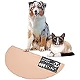 Should We Go? - Waterproof Silicone Pet Food Mat - Non-Slip, Spill-Proof Feeding Mats for Floors, Raised Edge Design, Easy-to-Clean, Durable Flexible Rubber Mat for Dog & Cat Bowls, Medium-Blush