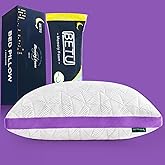 BETU Cooling Pillow King Size, Shredded Memory Foam Pillows for Hot Sleepers, Adjustable Firm Bed Pillows, Hotel Collection Side Sleeper Pillow for Back Pain, Neck, Purple, 20”x36”