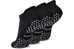 Hylaea Unisex Non Slip Socks with Grip for Yoga, Hospital, Pilates, Barre | Ankle, Cushioned