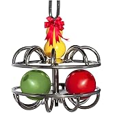Bird Toys for Large Birds (Impossiball) Stainless Steel Foraging Treat Dispenser for Macaws, Cockatoos, Parakeets &amp; Parrots | Durable Cage Accessory for Enrichment &amp; Mental Stimulation
