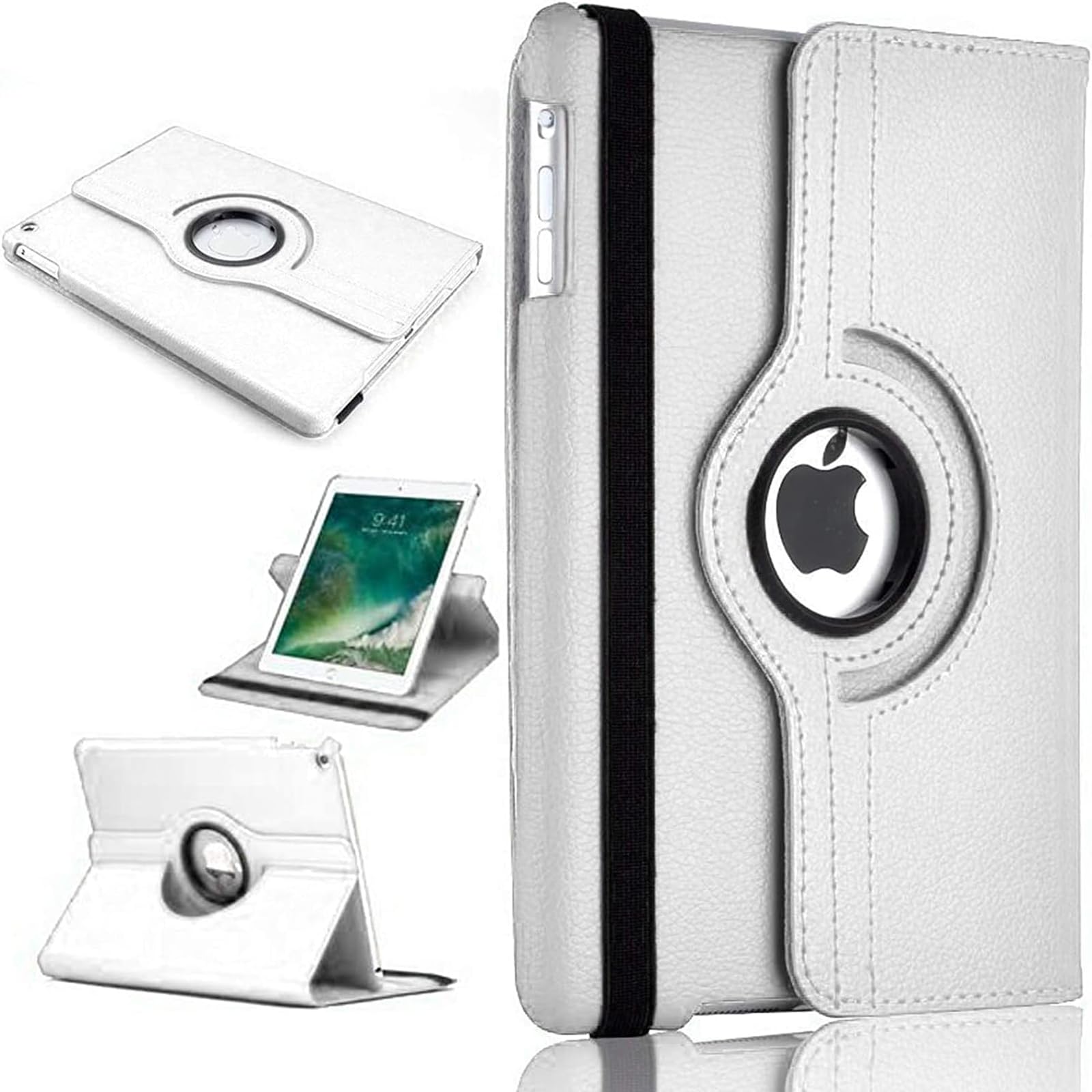 PROTech 360 Rotate Case for iPad 9.7-Inch Air 1 (2013), iPad Air 2 (2014), iPad 5th (2017) iPad 6th (2018) Auto Sleep/Wake, Lightweight Protective Tablet Cover (White)