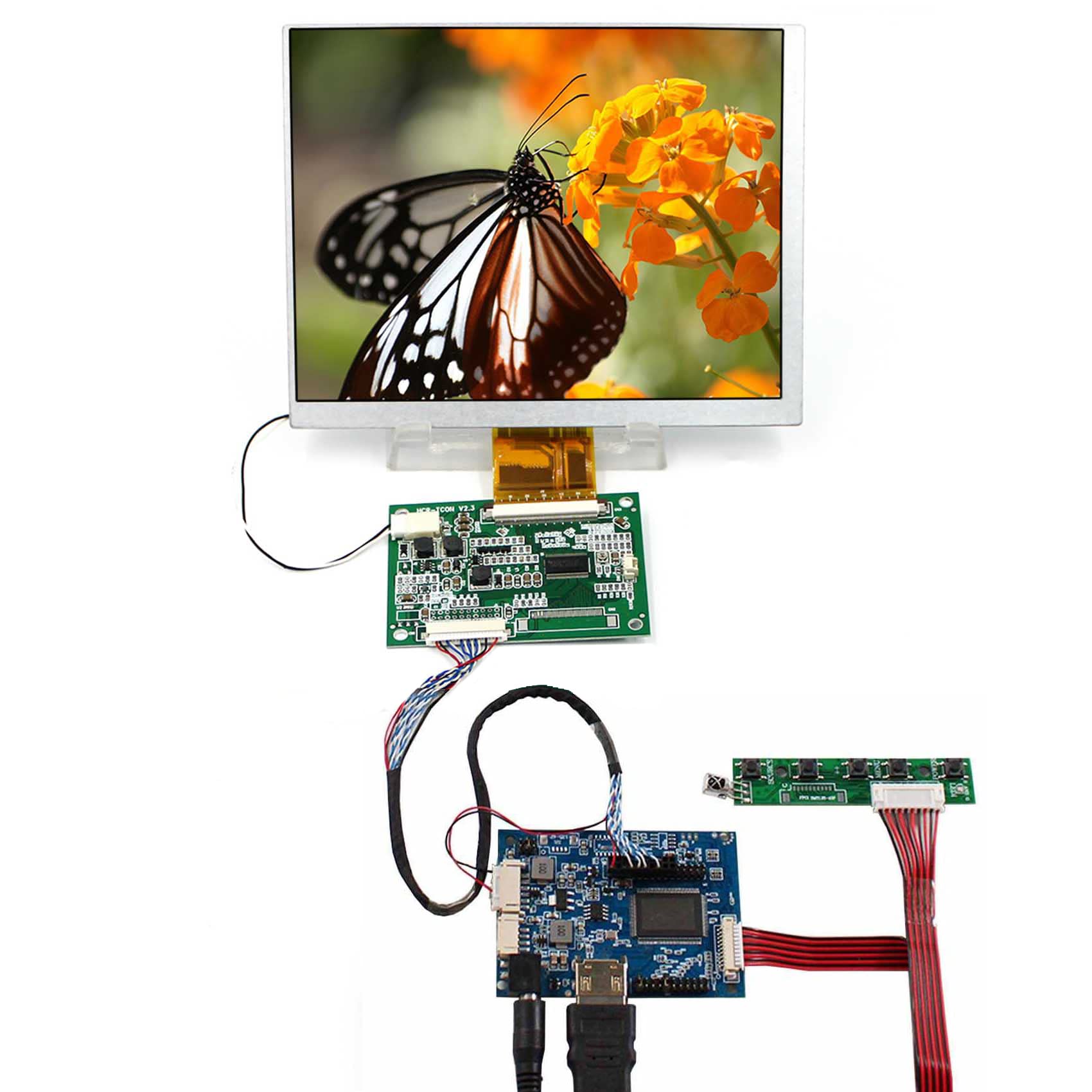 VSDISPLAY 7 inch CLAA070MA0ACW 800x600 4:3 60 Pin TTL LCD Screen Monitor and Controller Board