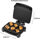 George Foreman Immersa Small Electric Grill Removable Control Panel Black view 4