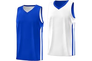 KXK Men's Blank Reversible Basketball Jersey Team Uniform Athletic Hip Hop Basketball Shirts S-4XL