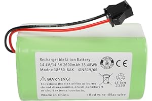 Horbupa Robot Vacuum Replacement Battery 14.4V/14.8V 2600mAh Replacement pa04 Battery for Ecovacs Deebot N79S/N79 & Eufy 11s Robovac 11/30 25c