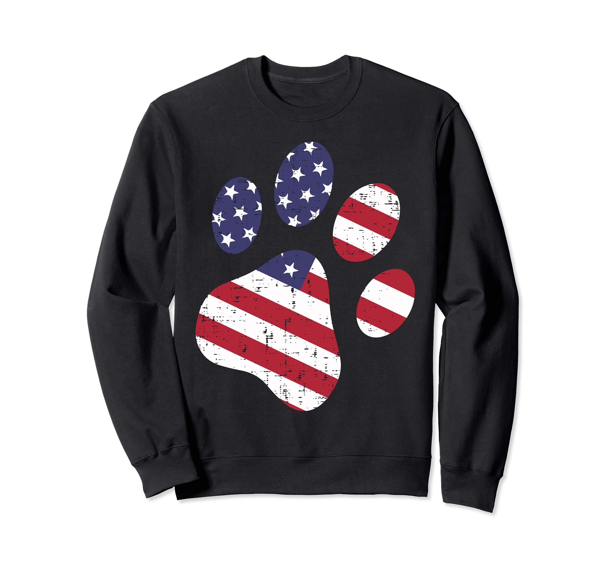 Dog Paw Print American Flag USA Cute 4th Of July Fourth Dogs Sweatshirt