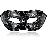 MYSEUNI Venetian Masquerade Mask for Men - Retro Carnival Mask- Adjustable Headband for Halloween, Mardi Gras, Party Balls