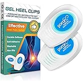 Gel Heel Cushion Inserts, Heel Cups for Heel Pain Relief, Poron Shock Absorption for Plantar Fasciitis, Achilles Tendonitis, Bone Spur, Men & Women, Size S/M (Men's 4.5-9.5 / Women's 6-10.5)