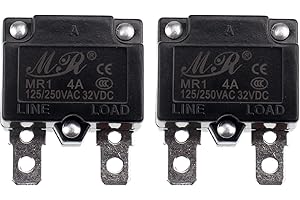 ZOOKOTO 2Pcs 125/250V AC 32V DC Thermal Circuit Breaker 4amp AUTO Reset Overload Protector Switch Automatic Reset Relay Fuse 4A