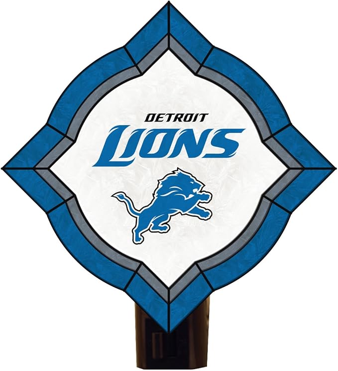 NFL Detroit Lions Vintage Art Glass Nightlight Sports