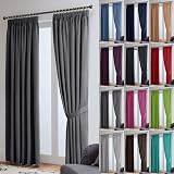 John Aird Blackout Curtains Pencil Pleat with Tie Backs Grey 2 Panels 90W x 54L