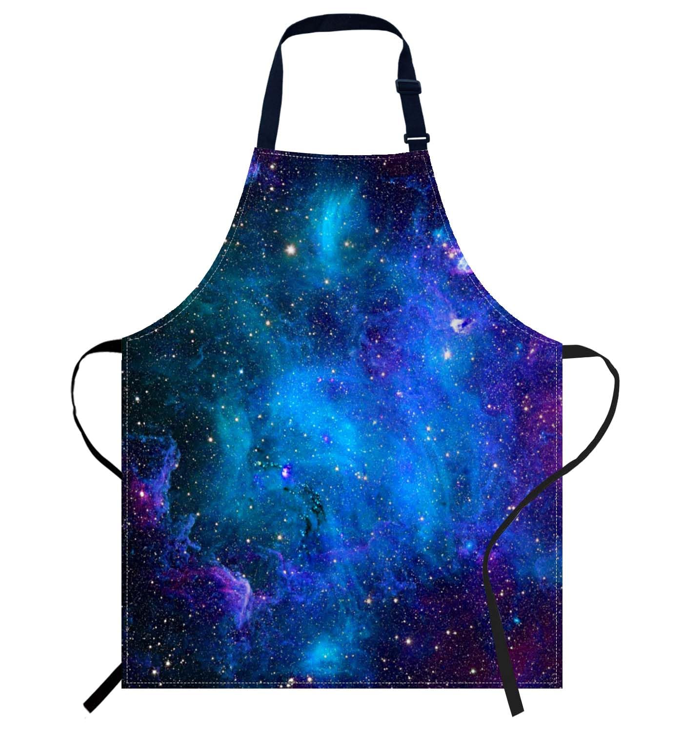 Smooffly Space Purple Universe Planet Cosmos Apron Adjustable Apron Cooking Kitchen Chef Women Men Aprons for Home Kitchen, Restaurant, Coffee House, Baking Gardening BBQ