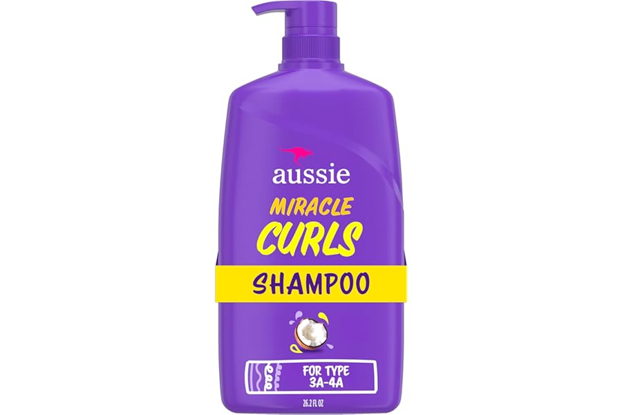 Aussie Miracle Curls Shampoo for Curly Hair with Coconut Oil, Paraben Free, 26.2 oz, 778 ml
