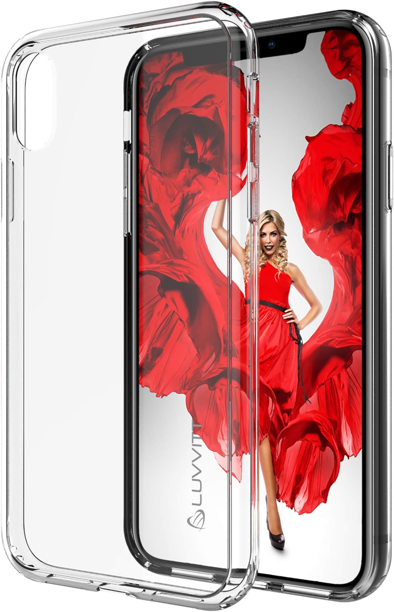 Luvvitt iPhone XR Case Clear View with Shockproof Drop Protection Slim Soft Hybrid TPU Gel Bumper and Hard PC Scratch Resistant Back for 6.1" inch Screen Apple iPhone XR (2018) 10R - Crystal Clear