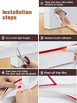 YOUSHARES Door Draft Excluder Silicone 39in White - Bottom Seal view 6