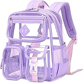 PIG PIG GIRL Mini Clear Backpack for Stadium Events, Small Clear Bag for Child for Festival Concert,Purple(Not Fits School)