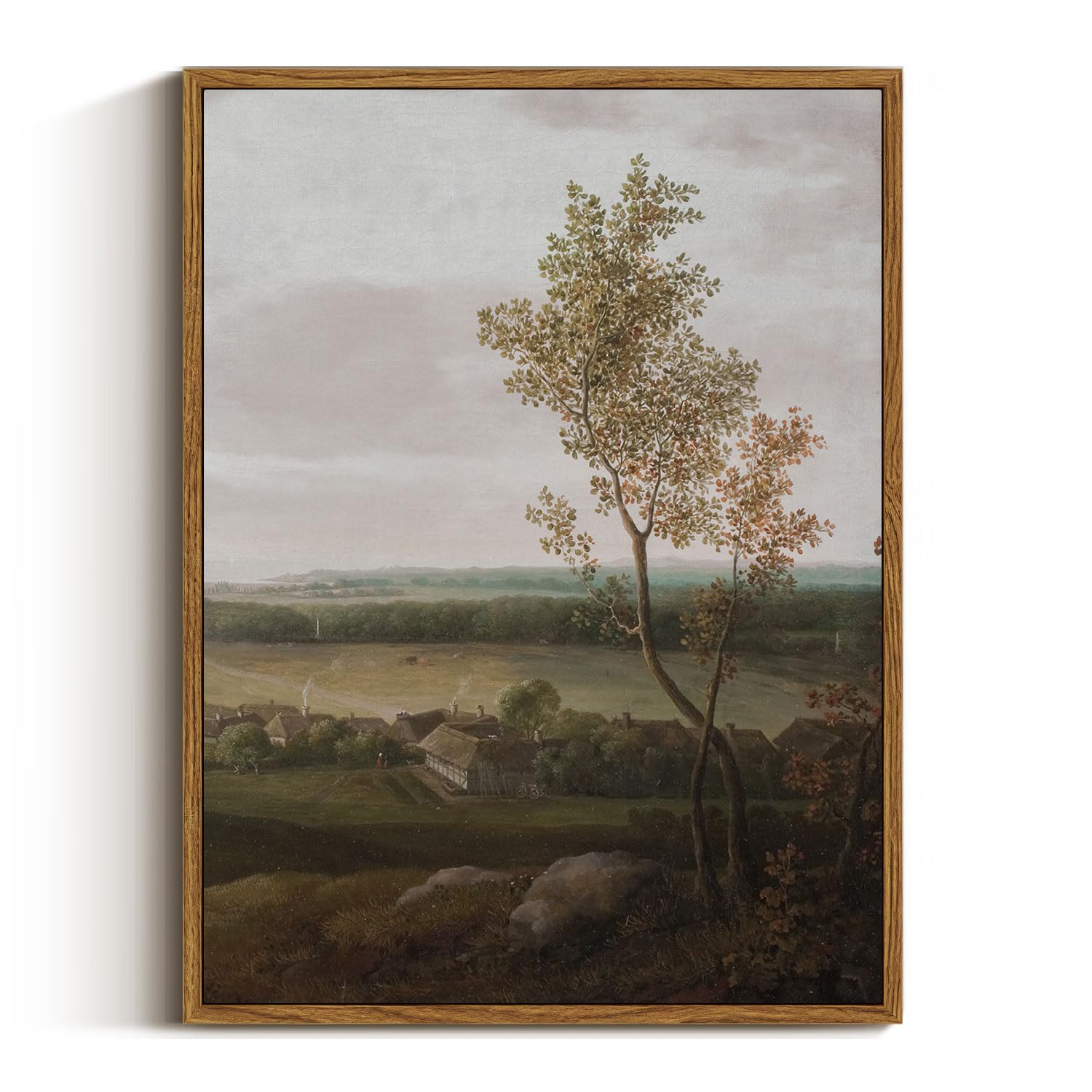 Photo 1 of InSimSea Framed Canvas Prints Art Vintage Decor, Rural Farmhouse Scenery Home Wall Decor Countryside Landscape Paintings, Wall Art for Living Room, Dining Room, 12"x16"