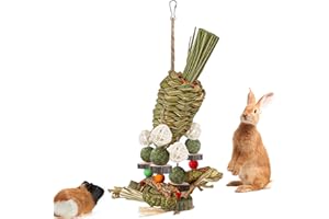 Mechpia Rabbit Toy, Bunny Cage Hanging Chew Toy & Treats for Guinea Pigs Chinchillas Hamsters Rats and Other Small Pets Teeth Grinding