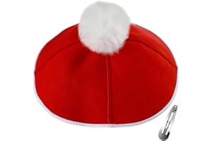 Yinkin Christmas Yarmulke Kippah for Men Yamaka Jewish Hat with Clips Hanukkah Gift for Jew Xmas Santa Costumes for Adults