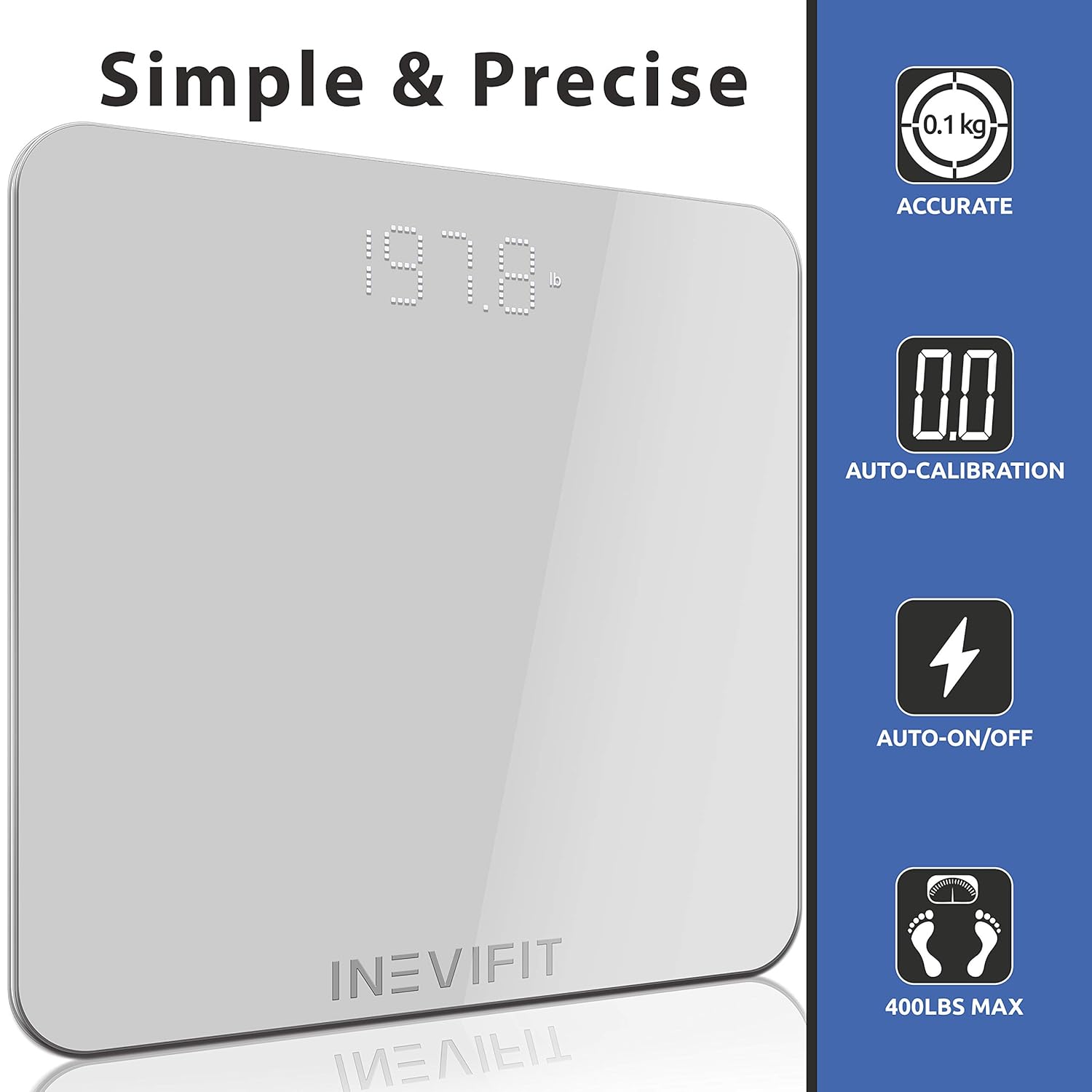 INEVIFIT Bathroom Scale, Highly Accurate Digital Bathroom Body Scale, Measures Weight for Multiple Users: Industrial & Scientific