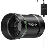 VIVOSUN P4 4" Inline Fan &amp;Speed Control 130 CFM Exhaust Fan for Home | Low Noise Duct Fan, HVAC Ventilation, Vent Booster Fan in Workshop, Grow Room, Basement, Bathroom, Kitchen, Attic, 3D Printer