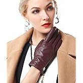 NappaNovum Women's Italian Leather Gloves Lambskin Winter Comfort Gloves (Touchscreen or Non-Touchscreen)