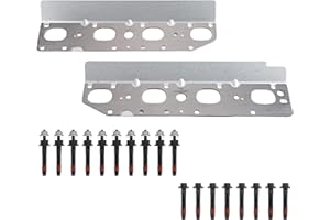 FITEDE 5.7 HEMI Exhaust Manifold Gasket with Bolt Studs and Nuts Set for 5.7L V8 Engines 2009-2020 Dodge Ram 1500 2500 3500 Jeep Charger Grand Cherokee (Complete Left + Right)