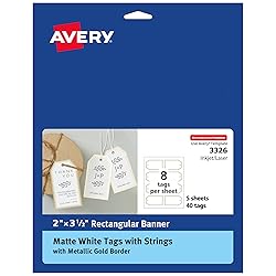 Avery Tags with Metallic Gold Borders and