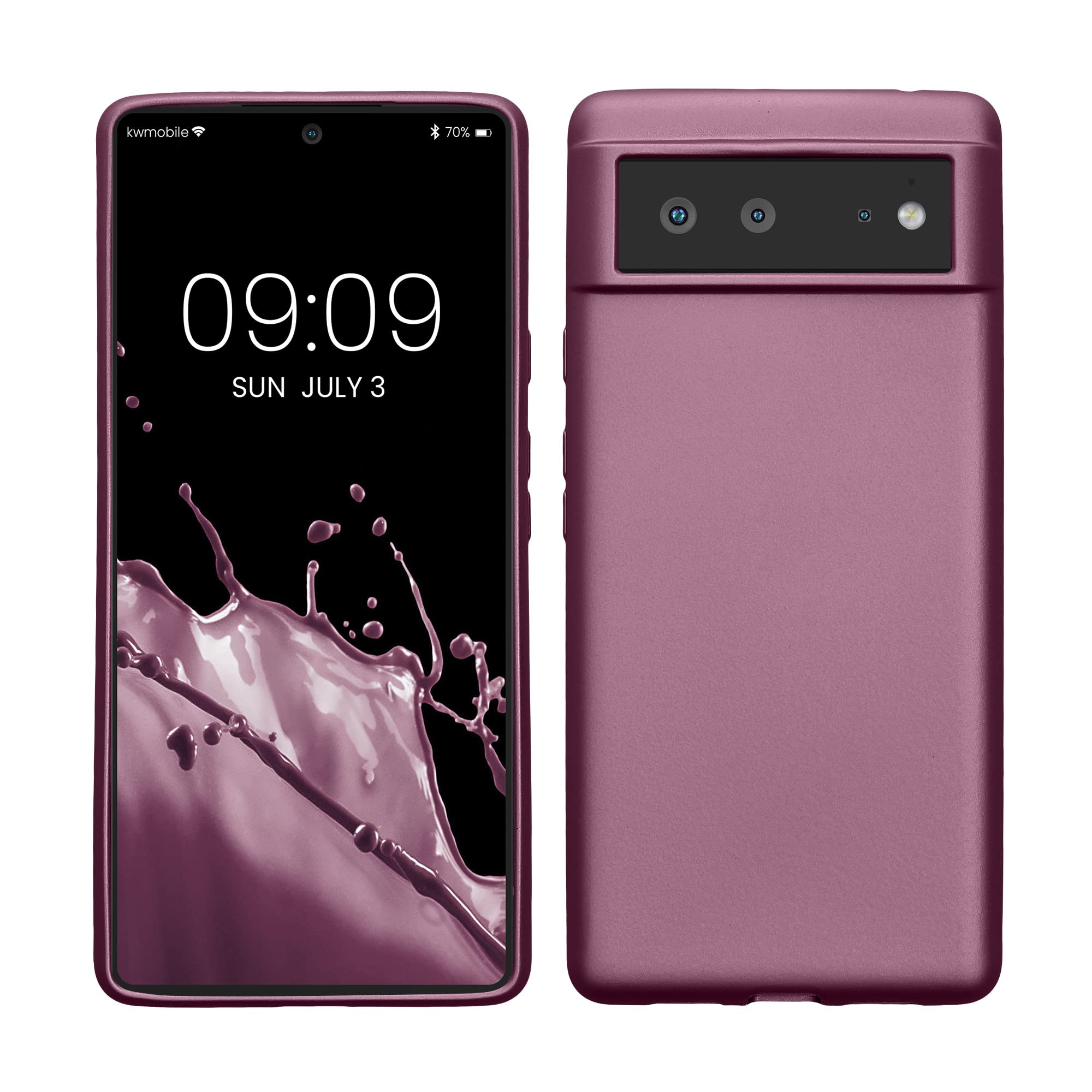 kwmobile Case for Google Pixel 6 Case - Soft Slim Metallic TPU Silicone Cover - Metallic Lavender โ image 1