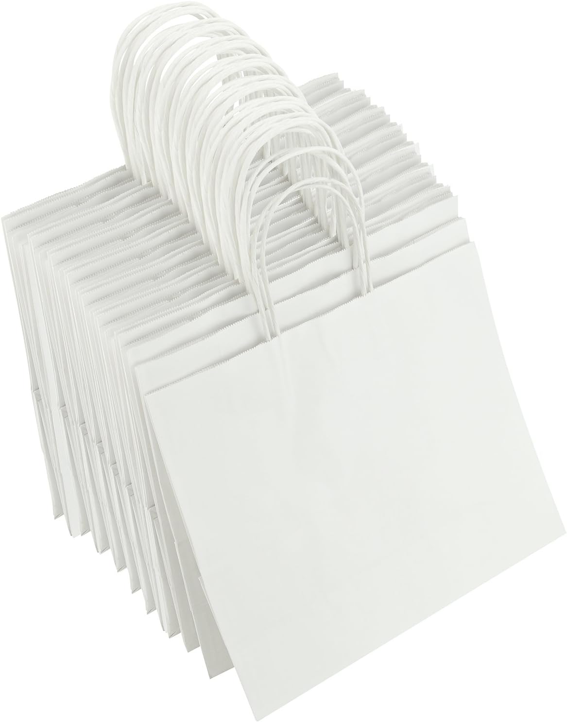 Pack of 24 Large White Kraft Paper Carrier Bags with Reinforced Twisted Handles (32 x 11 x 25cm / 12.6 x 4.3 x 9.8 inches) -FiveSeasonStuff - Image 5