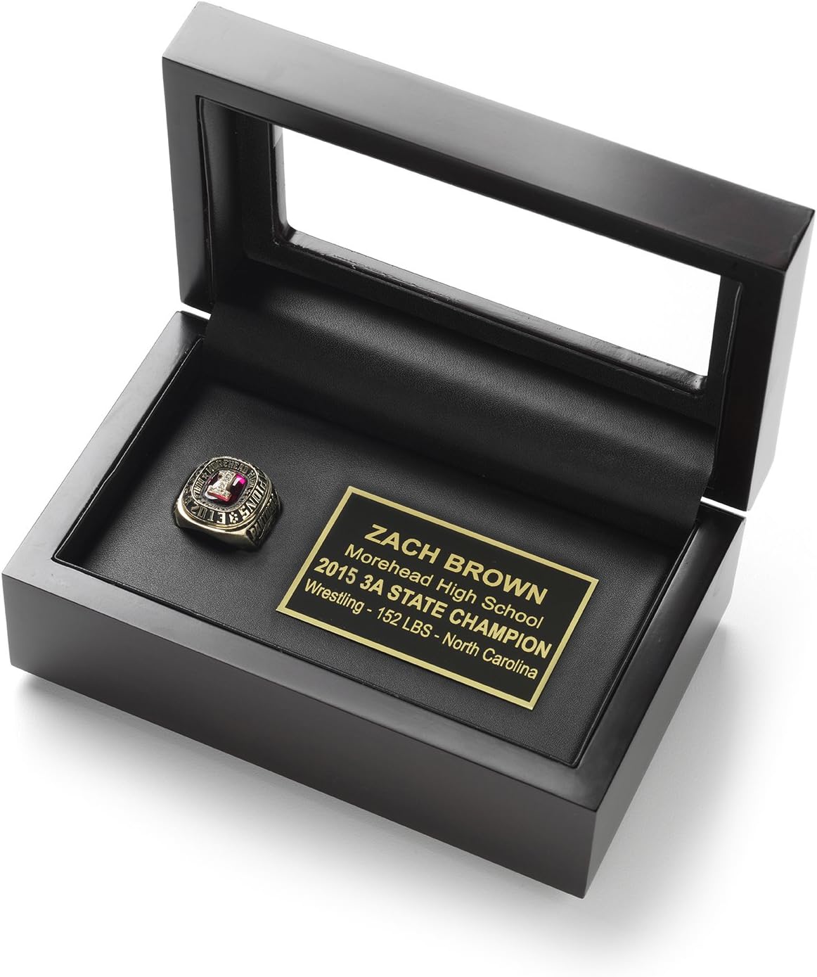 Championship Ring Display Case Box with Free Personalized