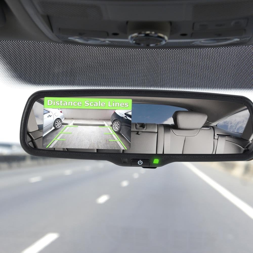 Pyle Backup Car Camera Rear View Mirror Screen Monitor System with Parking & Reverse Safety Distance Scale Lines, OEM Fit, Waterproof & Night Vision, 170° Angle Adjustable, 4.3" LCD Display-(PLCM4550) - Image 5
