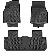 3W Floor Mats Compatible for Tesla New Model Y 2025 2026 Juniper(Not for Standard), TPE All Weather Custom Fit Floor Liner for Model Y, 1st & 2nd Row Set Car Mats, Black