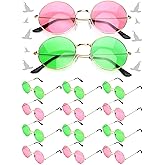 Flutesan 12/24 Pcs Pink and Green Sunglasses Witch Themed Party Favor Princess and Witch Sunglasses Birthday Party Photo Prop(Green Pink,12)