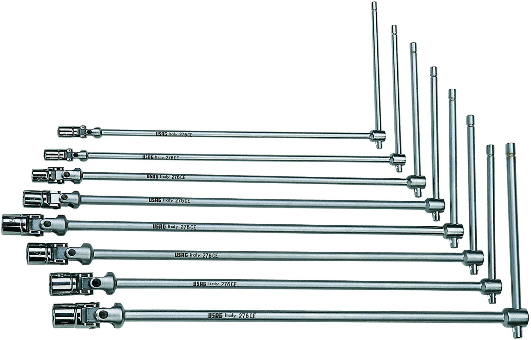 USAG 276 CE/SE8 - Set of Eight T-Handle Wrenches with Jointed Hexagonal Socket