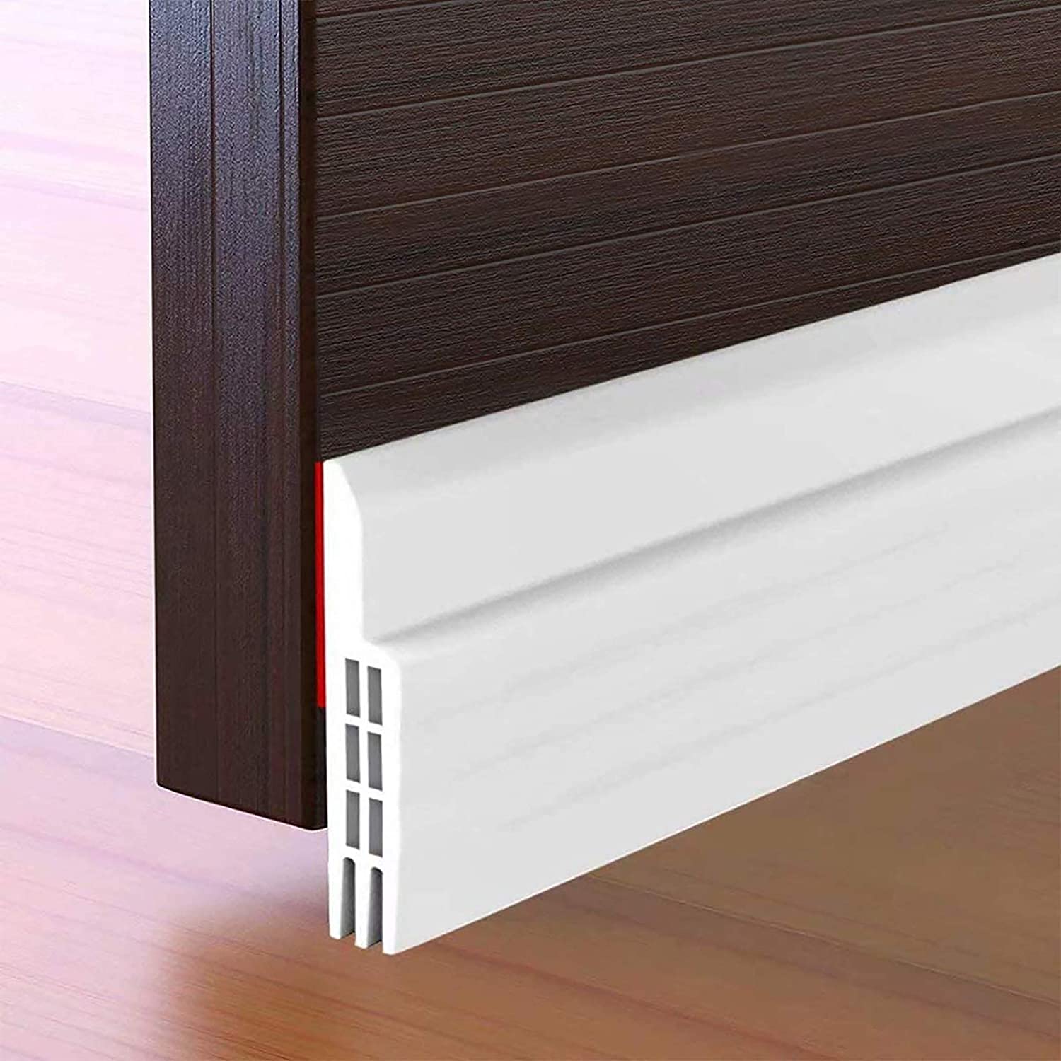 Hulameda Door Draft Excluder Strip, Self Adhesive Draft Excluder Tape for Noise Proof and Energy Saving, Door Bottom Seal Strip to Prevent Bugs Coming (White/2" Width x 39" Length)