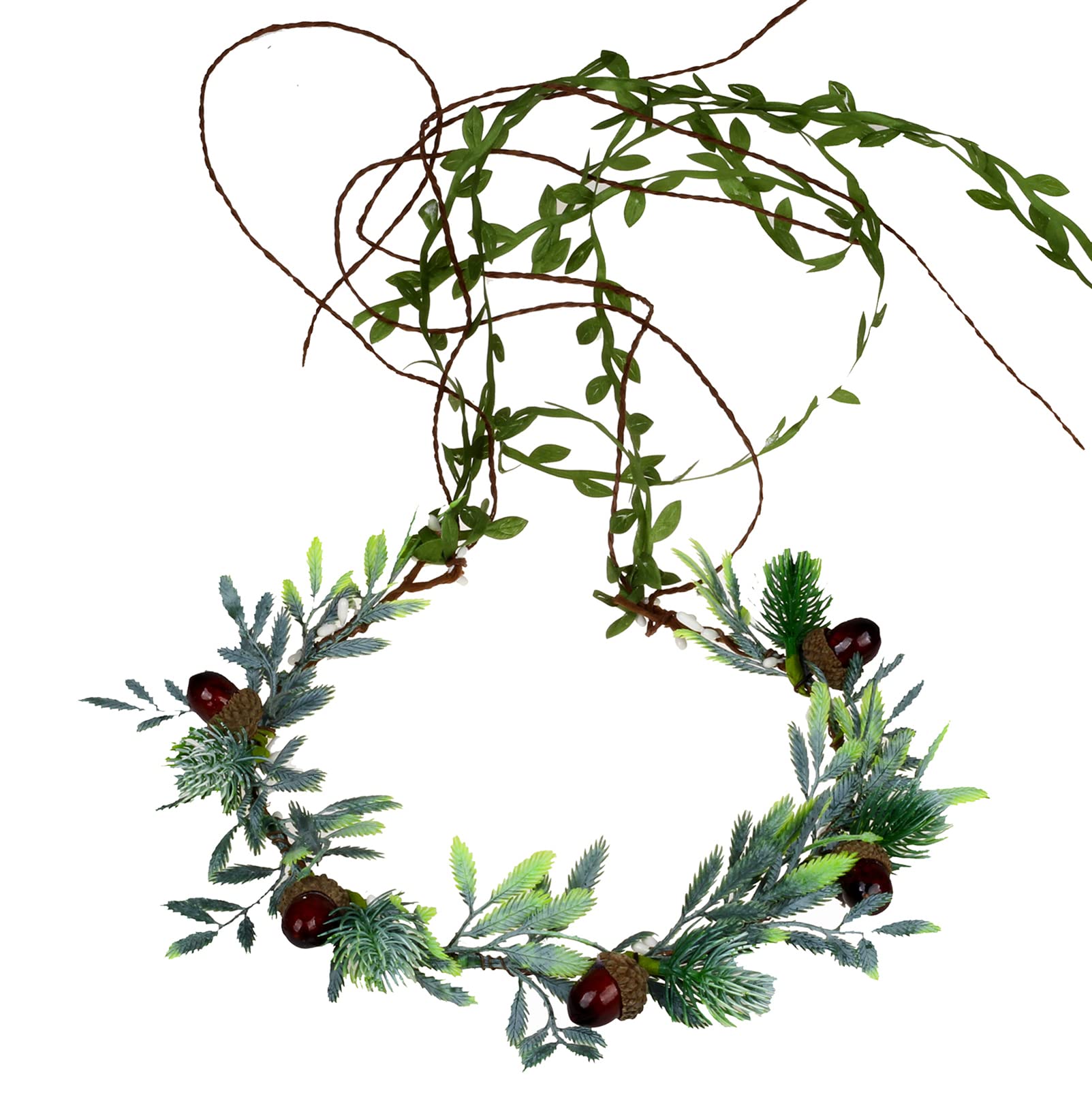 Brikuinr Floral Crown Wreath Flower Garland Headband Hair Wreath Hair Garland Flower Halo Floral Headpiece Boho with Ribbon Wedding Party Festival