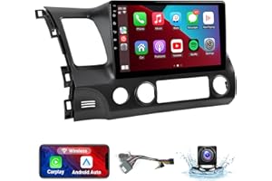 Naifay Android Car Radio for Honda Civic 2006 2007 2008 2009 2010 2011 with Wireless CarPlay Android Auto, 2+32G 10.1inch IPS Touch Screen Car Stereo Bluetooth FM GPS Navigation WiFi SWC Split Screen