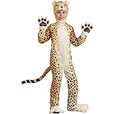 Cheerful Cheetah Costume for Kids Plush Cheetah Jumpsuit