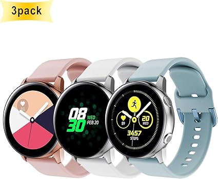 Aresh Compatible With Samsung Galaxy Watch Active 2 40mm 44mm Bands 20mm Soft Silicone Replacement Band For Galaxy Watch Active 2 Galaxy Watch 3 41mm Amazon Ca Sports Outdoors