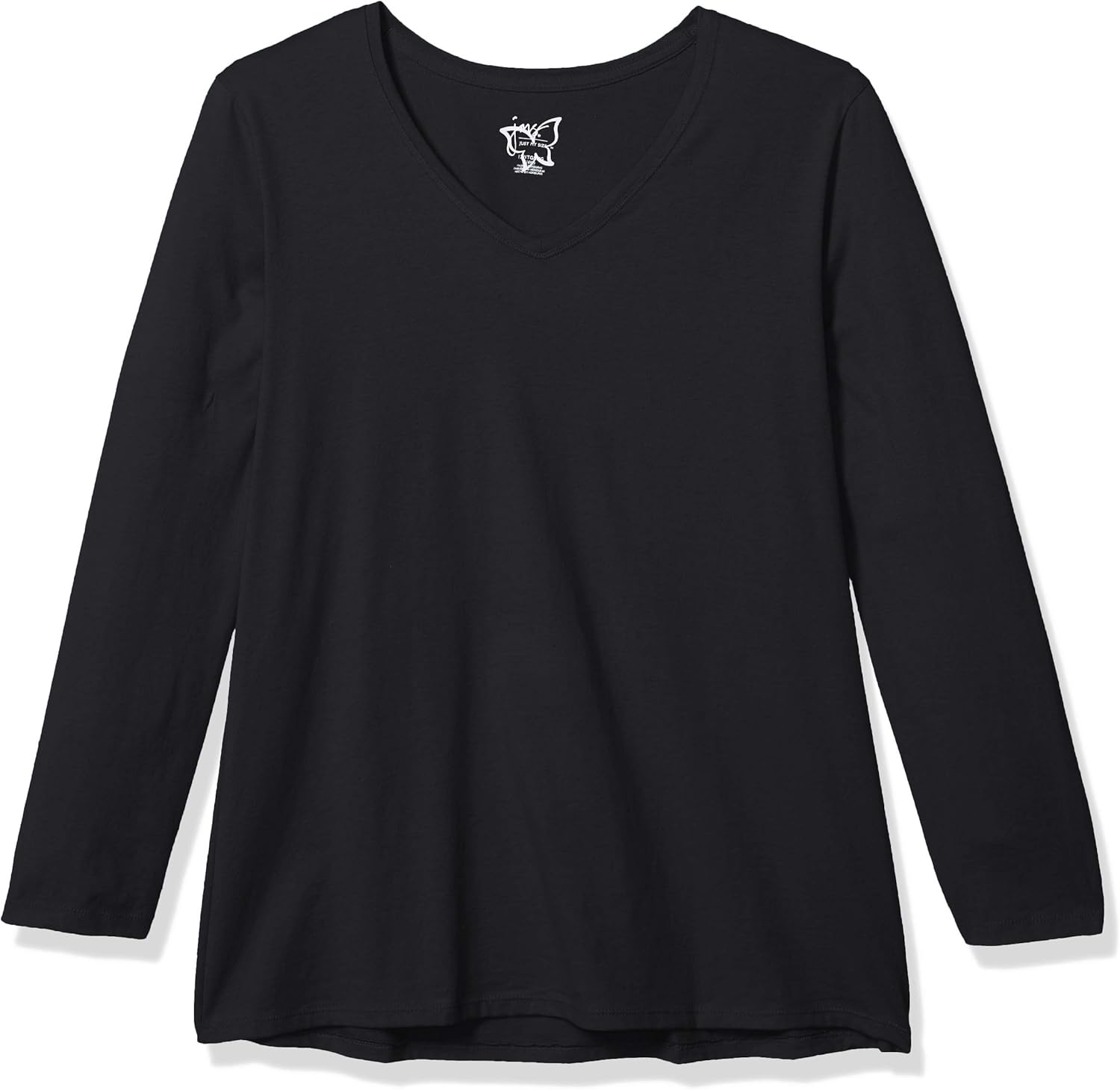 JUST MY SIZE Women's Plus Size Vneck Long Sleeve Tee at  Women’s Clothing store