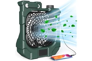 Camping Fan - Rechargeable Camping Fans for Tents Battery Operated Work as Power Bank - USB Fan Camping With LED Light & 270°