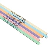 MIRACLE Cristone Ceramic Fiber Stones 6-Pack &ndash; 3 15/16" L x 5/32" W x 1/32" T &ndash; Grits #150#200#400#600#800#1000 &ndash; for Grinding Polishing Metal Wood Plastic &ndash; Air Tool Compatible