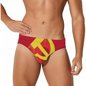 CCCP Hammer Sickle Men's Swimwear Bikini Swimming Briefs Stretchy Swimsuits Board Surf Shorts Trunks