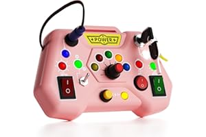 ALSATIC Toddler Busy Board With LED Light - Baby Game Sensory Toy,Light Switches Montessori Toy for 1 Year Old，Kids Educational Learning Activities Toys,Travel Toys and Birthday Gifts for 1 2 3 4 Boys Girls